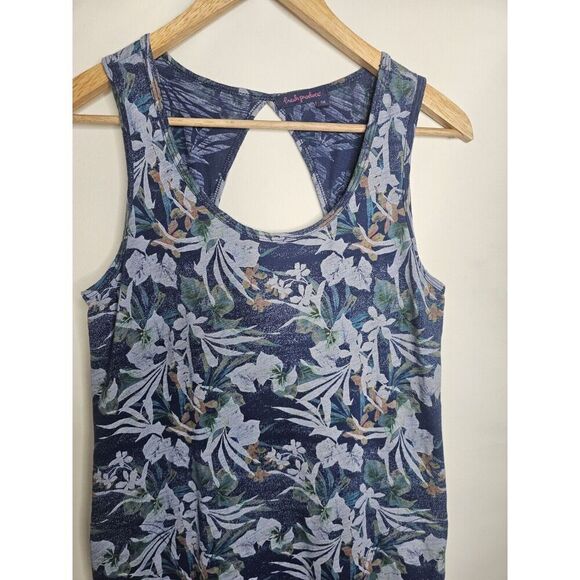 Fresh Produce Vintage Blue Tropical Floral Sleevess Midi Dress Size Small - Picture 4 of 9